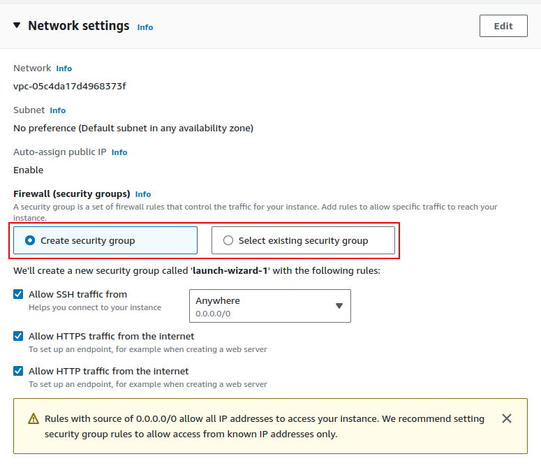 Creating EC2 Instance