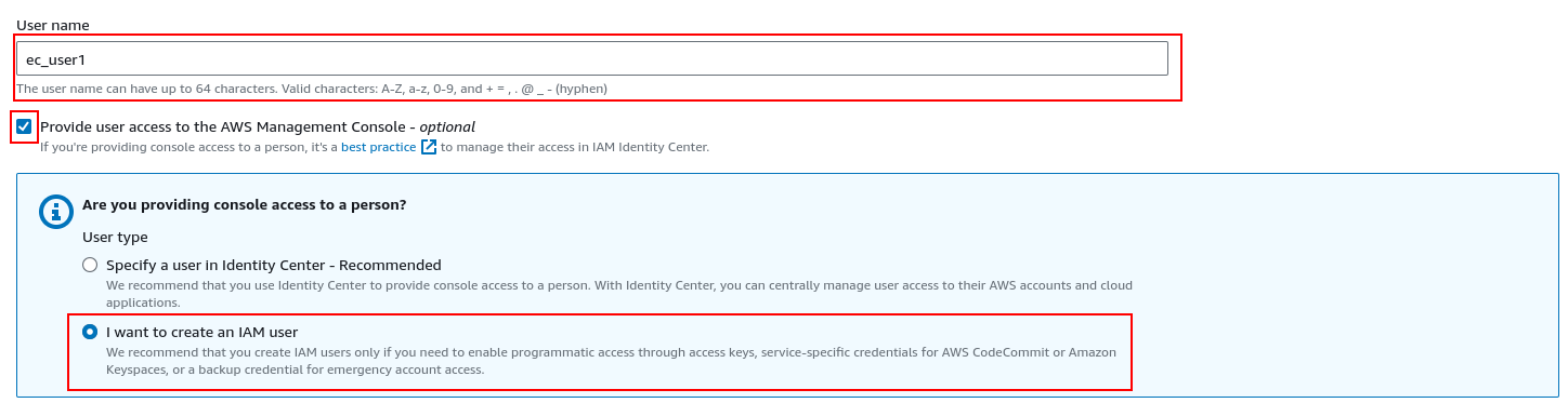 Creating IAM account