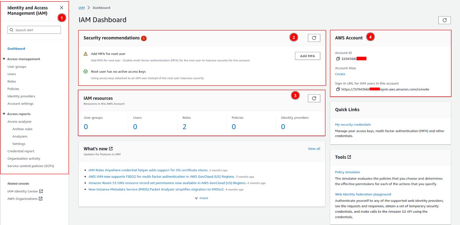 Creating AWS IAM account