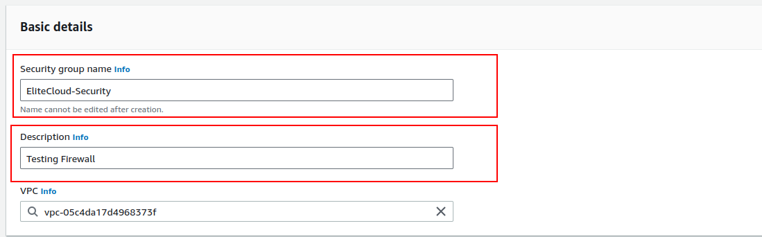 Create EC2 Security Group