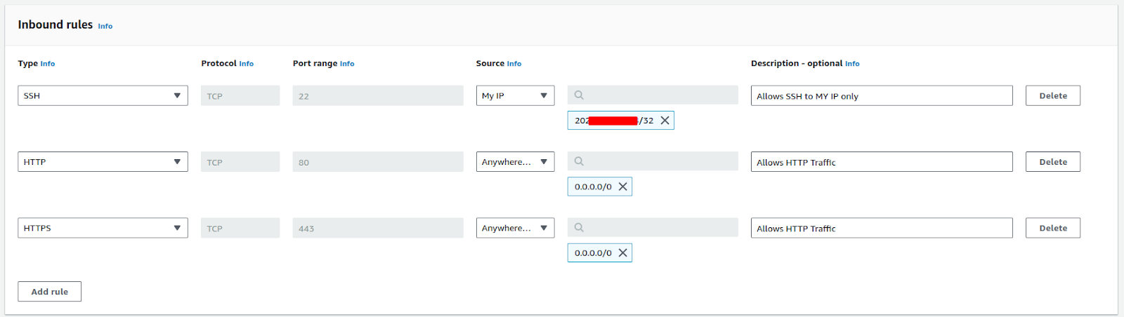 Create EC2 Security Group