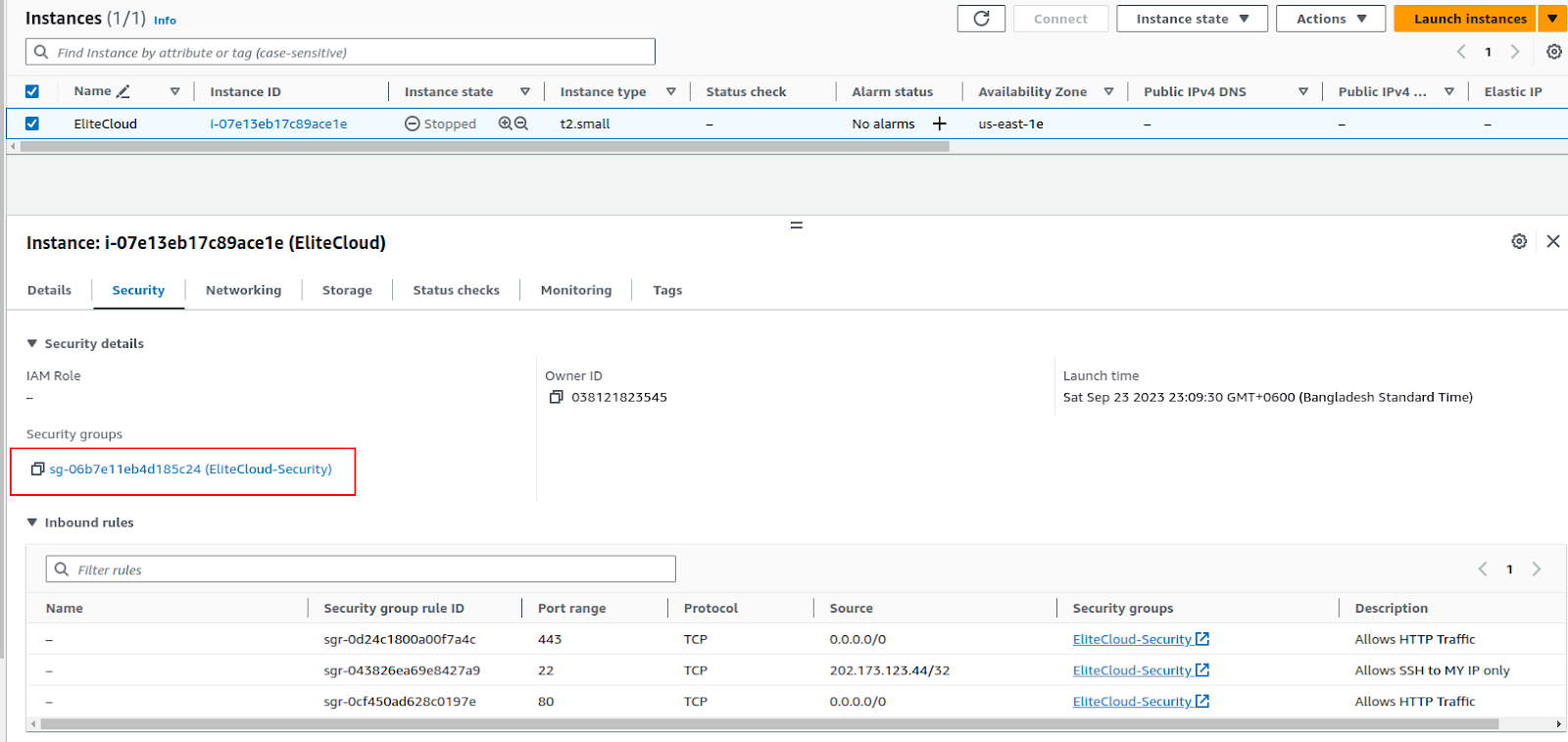 Create EC2 Security Group