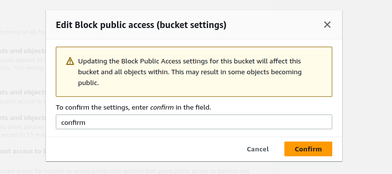 How to allow public access to Amazon S3 Bucket?