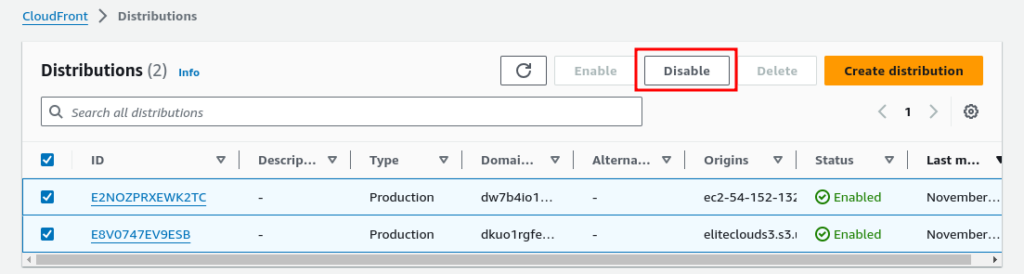 How to delete CloudFront?